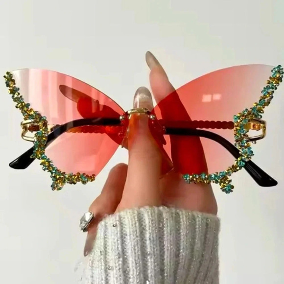 Artemis Butterfly Crystal Sunglasses - Picture 1 of 8